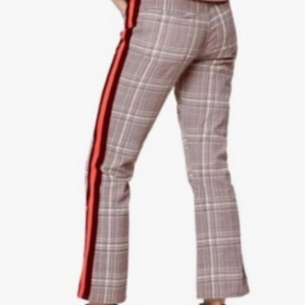 EUC MOTHER The Insider Plaid Jeans with Orange & Plum Side Stripes Size 27 - Picture 7 of 16